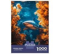 Rompecabezas para Adultos 1000 Piezas Great White Shark in Coral Reef Rompecabezas para Adultos Juegos Divertidos Desafío Difícil Diversión En Casa Actividades, 38x26cm/1000pcs