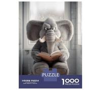 Rompecabezas para Adultos 1000 Piezas Grumpy Elephant Reading on Toilet Rompecabezas Juegos Divertidos Vacaciones En Casa Matar El Tiempo Oferta como Regalos para Toda La Familia 38x26cm/1000pcs