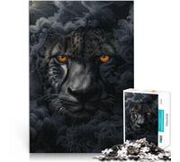 Rompecabezas para Adultos 1000 Piezas Guepardo en Humo Negro Hecho de Papel,para Mayores de 14 años Carrera de Velocidad de Mano Regalo Divertido para la Familia。tamaño:26x38cm/10.24x14.96pulgada