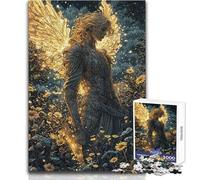 Rompecabezas para Adultos 1000 Piezas Guerrero angelical a la luz de la Luna Juego Educativo Familiar Aprendizaje Educativo Gran Regalo Tamaño 38x52cm