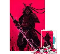 Rompecabezas para Adultos 1000 Piezas Guerrero samurái Rojo con Espada relámpago Desafío de Inteligencia Juguetes adictivos Juego práctico Una Obra de Arte Ideas para Regalos (Tamaño 38x26cm)