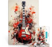 Rompecabezas para Adultos 1000 Piezas Guitarra eléctrica roja Entrena tu Cerebro y Tus Manos Trato como Regalo para Toda la Familia 38x26cm