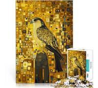 Rompecabezas para Adultos 1000 Piezas Halcón Dorado Estilo Gustav Klimt desafío Educativo Actividades Divertidas en casa, Regalos de cumpleaños, Regalos de Viaje, 52x38cm