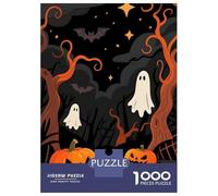 Rompecabezas Para Adultos 1000 Piezas Halloween Night Scene with Pumpkins And Ghosts Rompecabezas Para Adultos Juegos De Relajación Análisis Y Lógica Oferta Como Regalos Para Toda La Familia 38x26cm/1