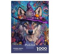 Rompecabezas para Adultos 1000 Piezas Halloween Wolf Magic Rompecabezas para Adultos Juegos Relajantes Regalos para Mujeres Juegos Desafiantes Regalos 52x38cm/1000pcs