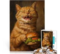 Rompecabezas para Adultos 1000 Piezas Hamburguesa de Gato Malvado y Feliz Juegos Juguetes Regalo Cumpleaños 75x50cm