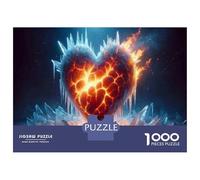 Rompecabezas para Adultos 1000 Piezas Heart on Fire Passionate Romance Rompecabezas para Adultos Juegos Divertidos Desafío Difícil Diversión En Casa Actividades, 52x38cm/1000pcs
