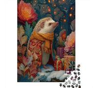 Rompecabezas para Adultos 1000 Piezas Hedgehog in Winter Wonderland Rompecabezas para Adolescentes Juego De Ingenio Mejora La Memoria Actividades Divertidas En Casa 70x50cm/1000pcs
