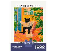 Rompecabezas para Adultos 1000 Piezas Henri Matisse Cat Reading Newspaper Rompecabezas para Adolescentes Juegos Relajantes Análisis Y Lógica Cumpleaños Y Navidad 38x26cm/1000pcs
