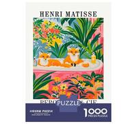 Rompecabezas para Adultos 1000 Piezas Henri Matisse Foxes in Bathtub Art Print Rompecabezas para Adultos Juego Práctico Difícil Difícil Diversión En Casa Actividades, 38x26cm/1000pcs