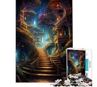 Rompecabezas para Adultos 1000 Piezas Hermosa Pintura de Biblioteca Juegos relajantes desafío para la Inteligencia Cerebral Juguetes adictivos Gran Regalo Actividades Familiares (tamaño 38x26cm)