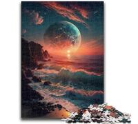 Rompecabezas para Adultos 1000 Piezas Hermosa Puesta de Sol 1000 Piezas para Adultos, Juego de Preguntas Toda la Familia 50x75cm