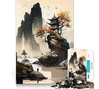Rompecabezas para Adultos,1000 Piezas,Hermoso Paisaje asiático,diseño Limpio,decoración,Juego Divertido para Pensar,Tiempo de Juego Acogedor,Regalo de cumpleaños,pasatiempo (38x26cm)