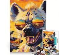 Rompecabezas para Adultos, 1000 Piezas: Hiena con Gafas de Sol, Juego Familiar, decoración del hogar, con Piezas de Formas aleatorias Que encajan Perfectamente 50x75cm