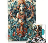Rompecabezas para Adultos 1000 Piezas hinduismo Dios Kali Juegos Familiares interacción Entre Padres e Hijos Juegos desafiantes Regalos 50x75cm