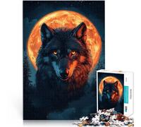 Rompecabezas para Adultos 1000 Piezas Hombre Lobo de Luna Llena Matar el Tiempo en Vacaciones en casa Cumpleaños 52x38cm