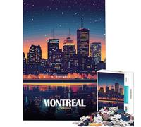 Rompecabezas para Adultos 1000 Piezas Horizonte de Montreal Canadá de Noche Juegos relajantes Desafío para la Inteligencia Cerebral Juguetes adictivos Gran Regalo Actividades Familiares (38x52cm)