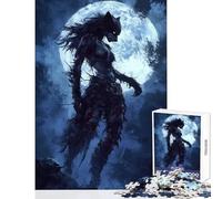 Rompecabezas para Adultos 1000 Piezas Howl of The Moonlit Huntress Juguete Educativo Regalo para cumpleaños Juego práctico colección de Artistas Bellas Artes tamaño 38x26cm