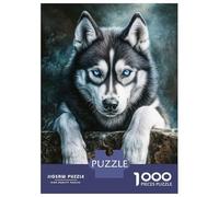 Rompecabezas para Adultos 1000 Piezas Husky with Blue Eyes Rompecabezas Juegos Relajantes Corte De Precisión Cumpleaños Y Navidad 70x50cm/1000pcs