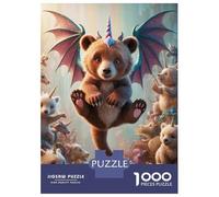 Rompecabezas para Adultos 1000 Piezas Hybrid Unicorn Bear Cub with Dragon Wings Rompecabezas para Adultos Juegos Relajantes Regalos para Mujeres Juegos Desafiantes Regalos 38x26cm/1000pcs