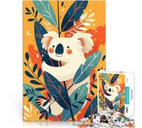 Rompecabezas para Adultos 1000 Piezas Ilustración de Arte Minimalista de la Naturaleza con un Koala Entre Hojas Juguetes educativos Gran Regalo 52x38cm