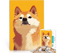Rompecabezas para Adultos 1000 Piezas Ilustración de Arte Minimalista de un Hermoso Perro Shiba Inu Juego desafiante Buen Regalo 50x70cm