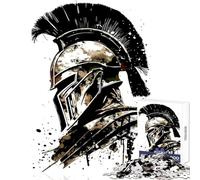 Rompecabezas para Adultos 1000 Piezas ilustración de Casco de Guerrero Espartano Juguetes para Decorar el hogar Regalos de Amigo Secreto Juego de ingenio Cada Pieza es única - Tamaño 38x52cm