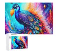 Rompecabezas para adultos, 1000 piezas, impresión artística de pavo real colorido, 2 rompecabezas para adolescentes, juego de acertijo cerebral, decoración del hogar, cumpleaños único y regalos, 1000