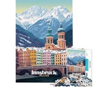 Rompecabezas para Adultos 1000 Piezas Innsbruck Austria Diversión en casa Juego práctico de Montaje de Patrones para Mayores de 14 años 38x26cm