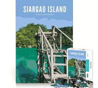 Rompecabezas para Adultos 1000 Piezas Isla de Siargao Filipinas Juego de Ajuste Rompecabezas Regalo para ejercitar la Mente Momento de diversión Tranquila Regalo de Arte navideño (38x26cm)