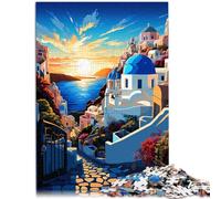 Rompecabezas para adultos 1000 piezas isla griega de Santorini juego de rompecabezas estimulante magníficos regalos y juguetes 19,7 pulgadas x 29,5 pulgadas para los 14 años