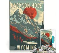 Rompecabezas para Adultos 1000 Piezas Jackson Hole Travel, Juego de ingenio, Interesante para Reducir el estrés, Regalo de Juego desafiante 38x52cm