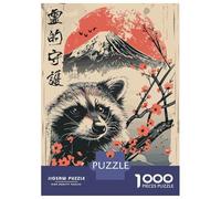 Rompecabezas para Adultos 1000 Piezas Japan Nature Cute Raccoon Rompecabezas para Adultos Juegos De Relajación Carrera De Velocidad De Manos Juego Desafiante Regalos 52x38cm/1000pcs