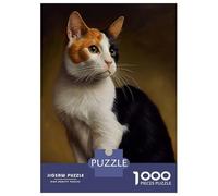 Rompecabezas para Adultos 1000 Piezas Japanese Bobtail Oil Paint Rompecabezas para Adultos Juego Práctico Mejora La Memoria Actividades Divertidas En Casa 70x50cm/1000pcs