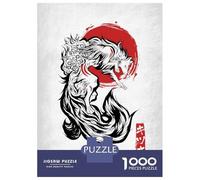 Rompecabezas para Adultos 1000 Piezas Japanese Kitsune Zen Fox Rompecabezas para Adultos Juegos Familiares Carrera De Velocidad Manual Cumpleaños 70x50cm/1000pcs