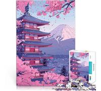 Rompecabezas para Adultos 1000 Piezas Japón Lofi Rosa Retro Juguete Educativo Intelectual descompresor Regalos de Amigo Secreto 38x26cm