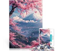 Rompecabezas para Adultos 1000 Piezas Japón Monte Fuji Sakura Juguete Educativo Intelectual descompresor Regalo de Obra de Arte 52x38cm
