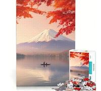 Rompecabezas para Adultos, 1000 Piezas, Japón Otoño, Montaña Fuji, Juego Familiar, Decoración del hogar, con Piezas de Formas aleatorias Que encajan Perfectamente 38x26cm