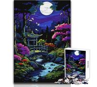 Rompecabezas para Adultos 1000 Piezas Jardín Zen japonés Pixel Art Juego desafiante Juguetes Aprendizaje Educativo Arte Obra Regalo Tamaño 50x75cm
