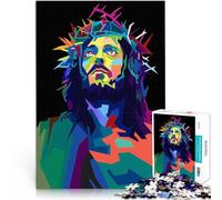 Rompecabezas para Adultos 1000 Piezas Jesucristo Pop Art Juguetes para aliviar el estrés Decoración de Pared cumpleaños y Navidad 75x50cm