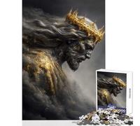 Rompecabezas para Adultos 1000 Piezas Jesús Coronado de Oro inclinándose Juguetes de decoración para el hogar Regalos de Amigo Secreto Juego de ingenio Cada Pieza es única - Tamaño 38x52cm