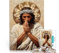 Rompecabezas para Adultos 1000 Piezas Jesús en oración Alivia el estrés Vacaciones en casa Matar el Tiempo Obra de Arte 38x26cm