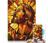 Rompecabezas para Adultos 1000 Piezas Jesús en vitrales Juguetes educativos de Aprendizaje Juegos Familiares Buen Regalo 38x26cm