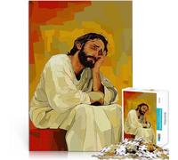 Rompecabezas para Adultos 1000 Piezas Jesús Original en Pensamientos Juego práctico Cada Pieza es única: un desafiante y Divertido Juego Familiar 38x26cm