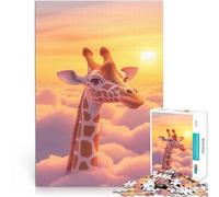Rompecabezas para Adultos 1000 Piezas Jirafa en Las Nubes Juguetes de Entretenimiento Familiar Interacción Entre Padres e Hijos 50x70cm