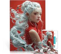 Rompecabezas para Adultos 1000 Piezas Joven Mujer asiática dragón Entrena tu Cerebro y Tus Manos Regalos de cumpleaños, Regalos, Arte Mural 52x38cm