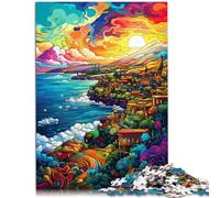 Rompecabezas para adultos, 1000 piezas, juego de preguntas griego súper paraíso, 10.3 x 14.9 pulgadas, ideas de regalo adecuadas para adolescentes de 14 años en adelante
