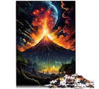 Rompecabezas para adultos, 1000 piezas, juego de preguntas sobre erupción de volcán, 10.3 x 14.9 pulgadas, buen regalo para adolescentes de 14 años en adelante