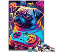 Rompecabezas para Adultos, 1000 Piezas, Juego Familiar Pug, antiestrés, desafío difícil, Regalo de Amigo Secreto, 26x38cm