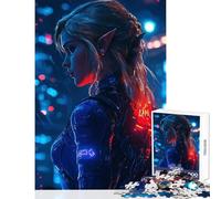 Rompecabezas para Adultos 1000 Piezas Juguete de Guerrero Elfo ciberpunk decoración de Pared Regalos para Mujeres y Hombres Juego práctico Que Mejora el Amor Entre Parejas tamaño 38x52cm